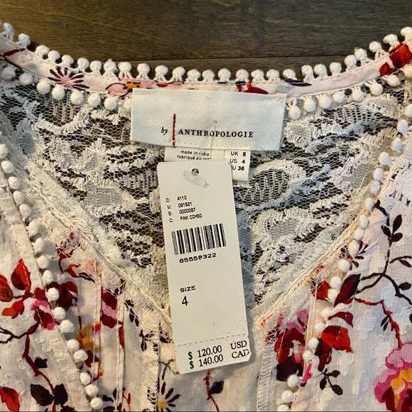 Anthropologie Puff Sleeved Lace Buttondown - Picture 5 of 6